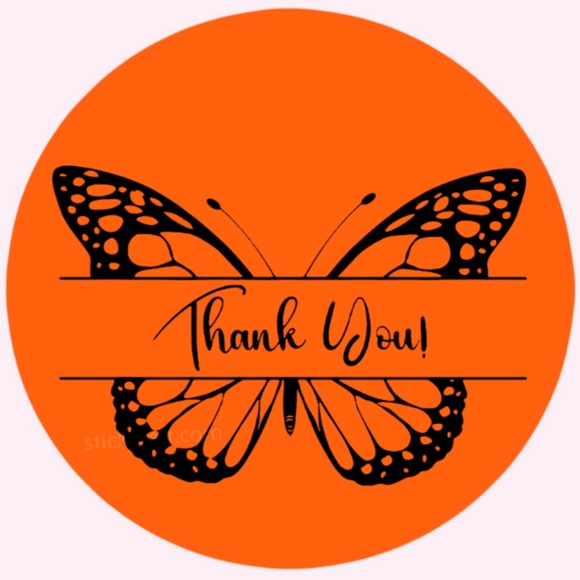 thank you sticker pink for business 2 inch round sticker - Picture 10 of 15